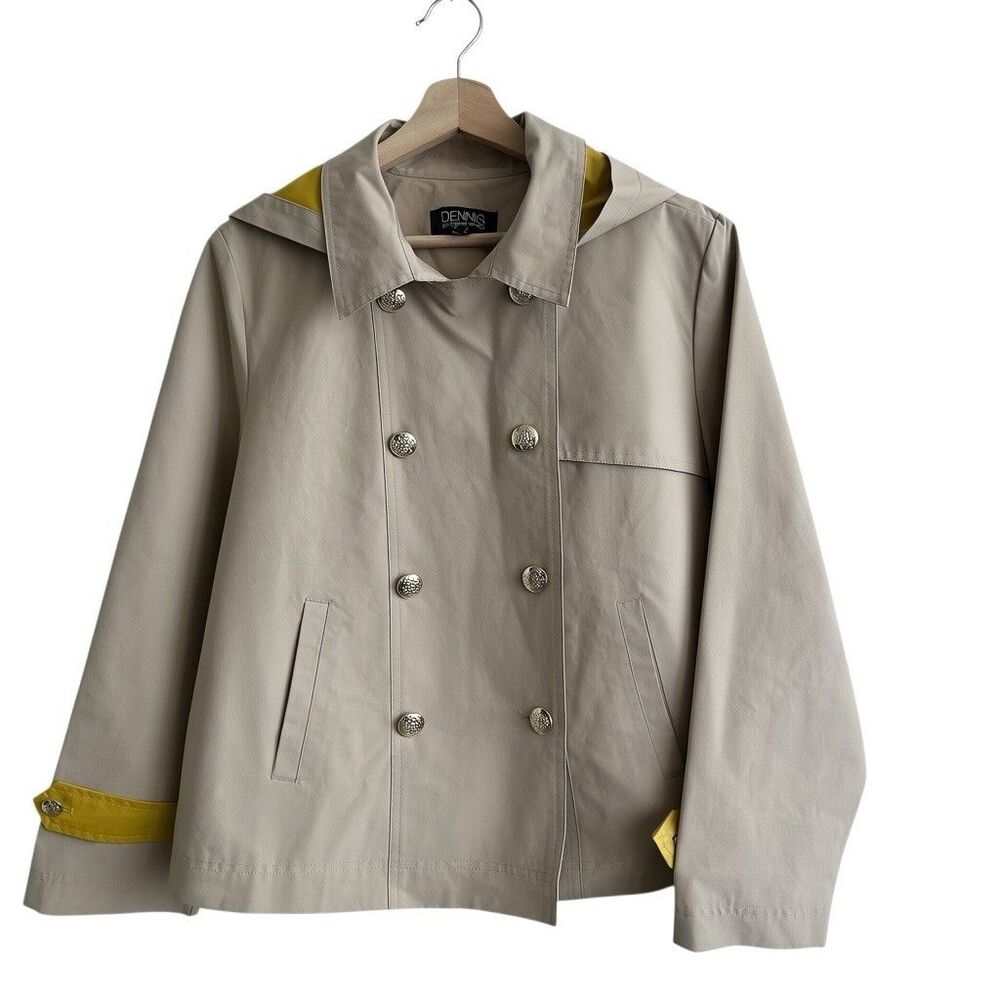 Dennis Basso Water Resistant Trench Coat S Hooded Women’s Minimalist Old Money